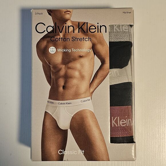 Men's Calvin Klein Underwear Hip Briefs 3 Pack XXL Black - Picture 1 of 4
